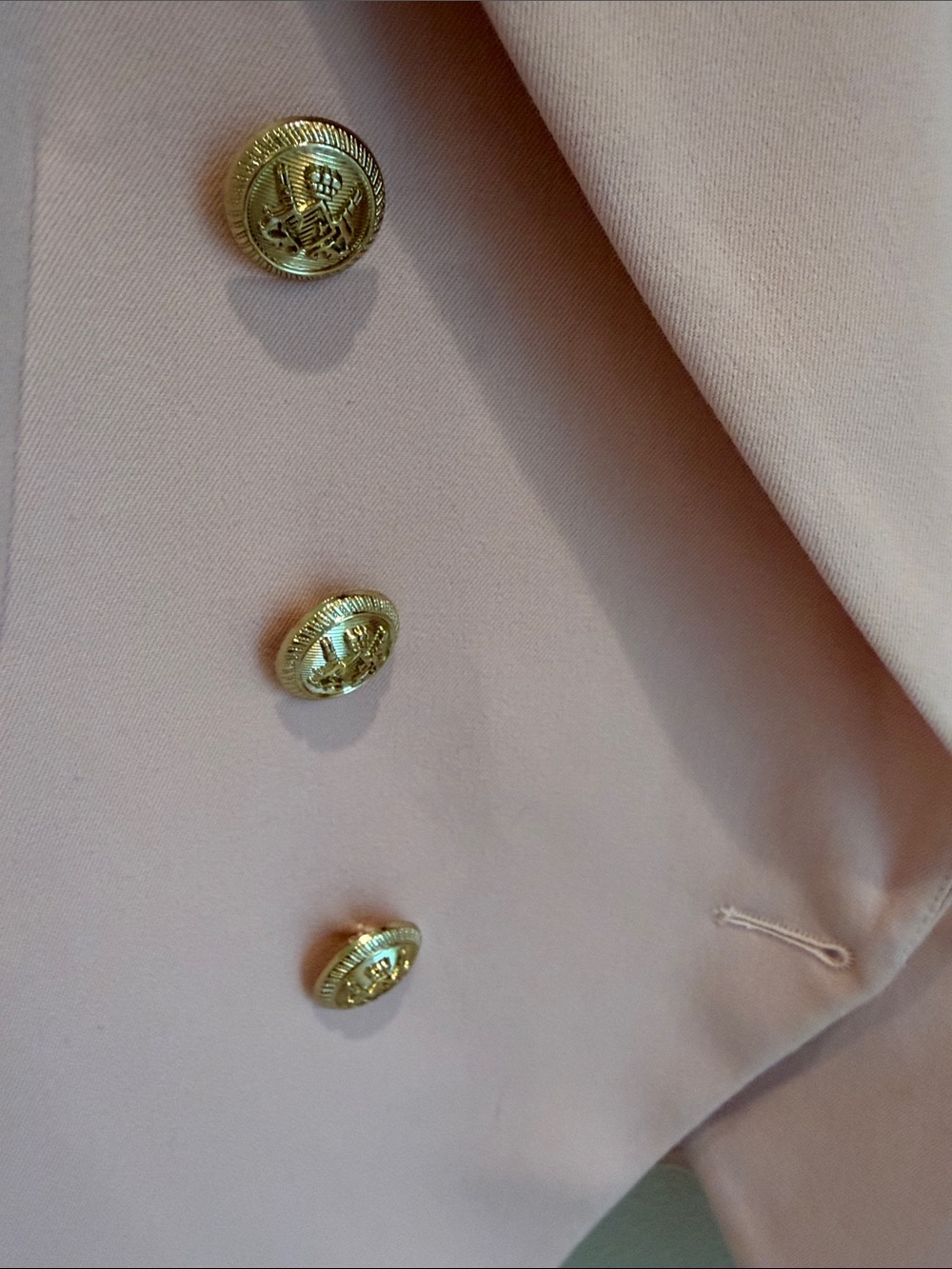 Rachel Parcell Double-Breasted Pink Blazer with Gold Buttons - Picture 3 of 7